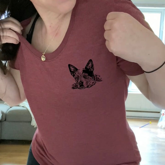 T-shirt Cherry femme col rond à personnaliser avec ton animal